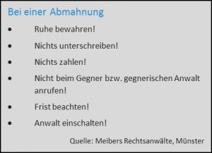 Internetrecht: Was tun bei einer Abmahnung?